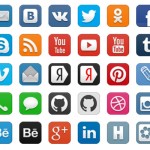 Набор иконок популярных социальных сетей