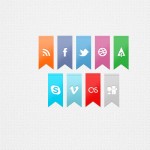 Иконки социальных сетей на ленточках