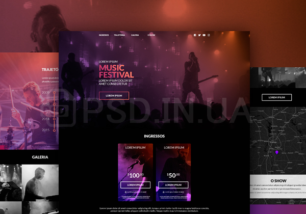 Макет сайта для музыкального фестиваля