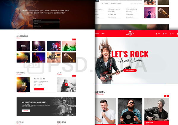 Макет сайта для музыкальной группы