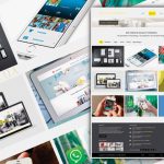 Современный flat макет для сайта портфолио